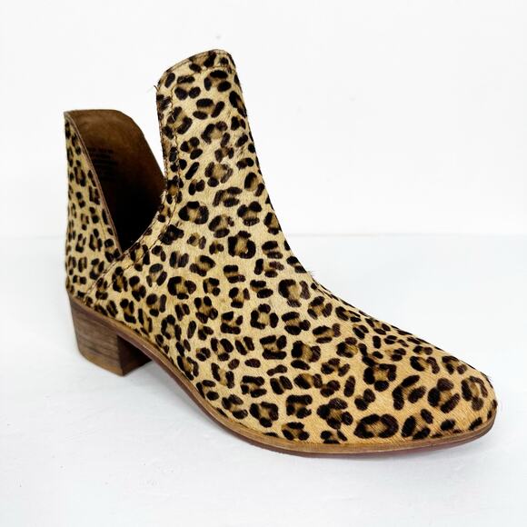Coconuts by Matisse Rapido Leopard Print Fur Leather Booties Size 8 - Picture 1 of 11